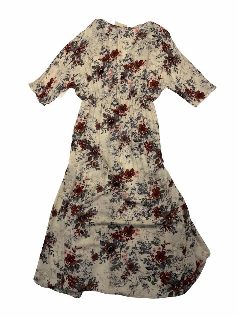 Hinge Nordstrom A-Line Maxi Dress Floral Beige Size M